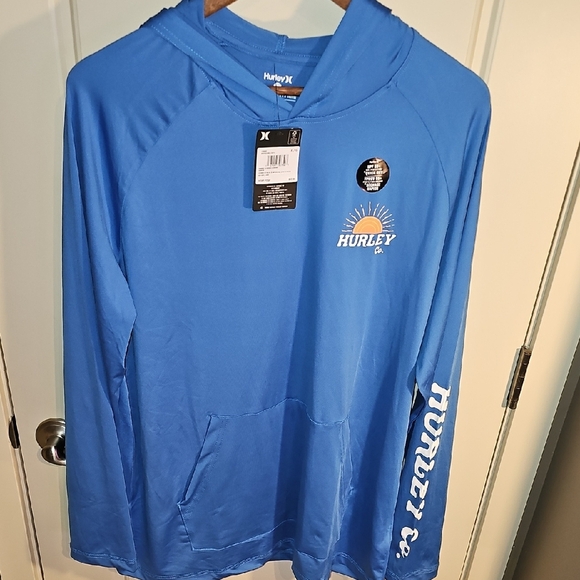 Hurley Other - Hurley Deep Blue Long Sleeve Hooded Sunshirt SIZE XL